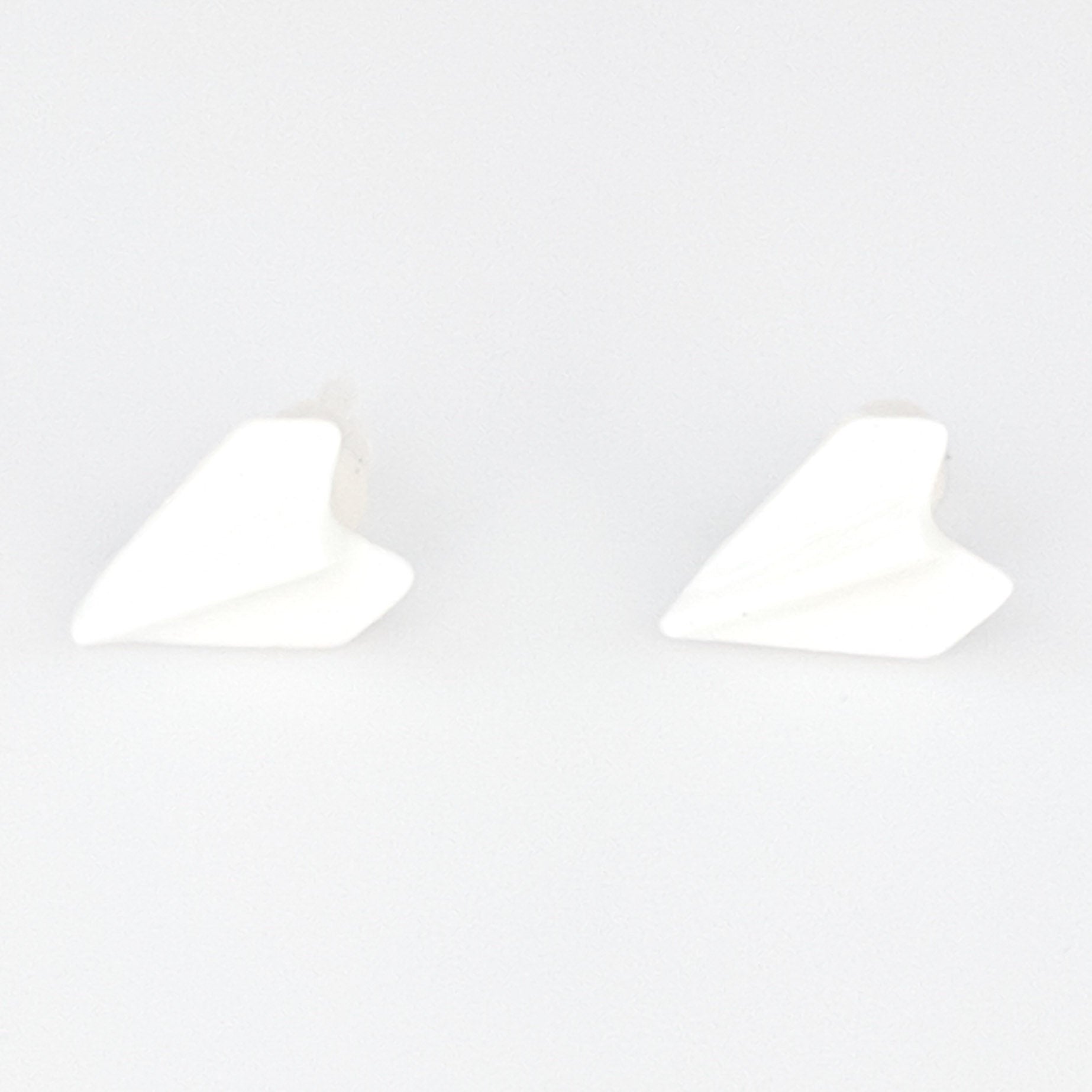 Paper Airplane Earrings (Studs) - white
