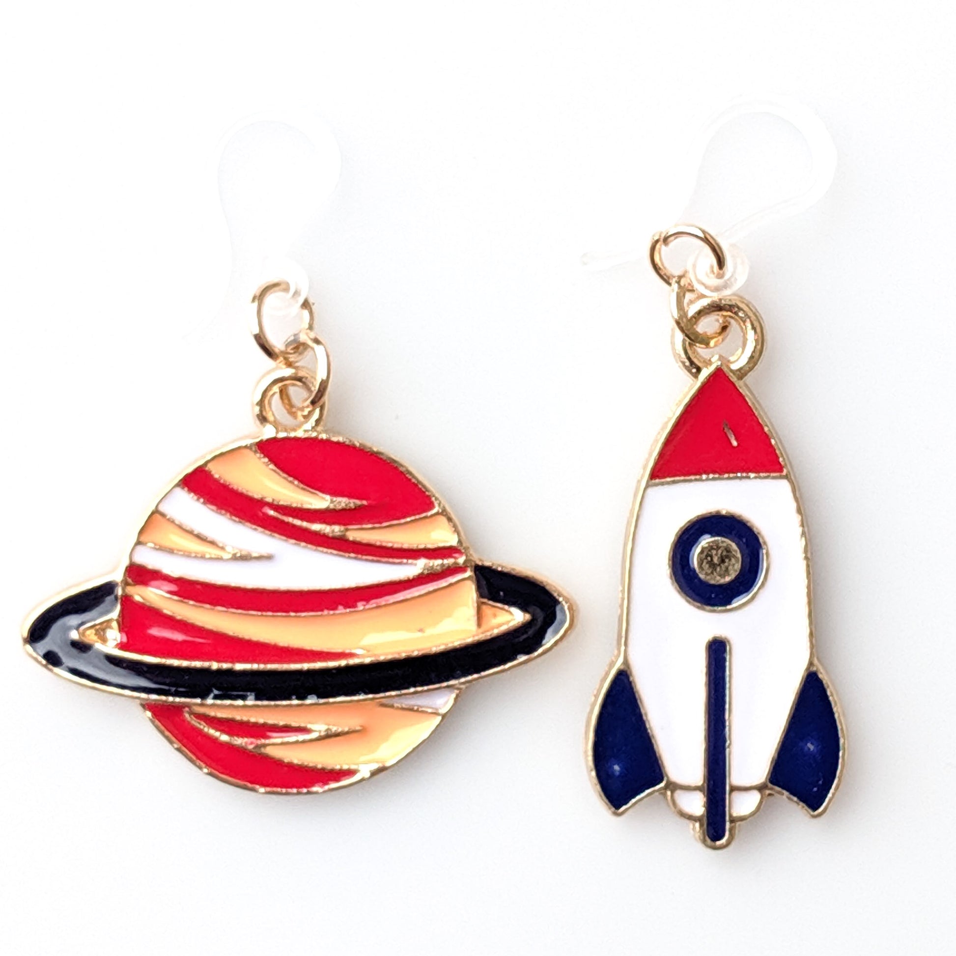 Rocket & Planet Earrings (Dangles) - various colors