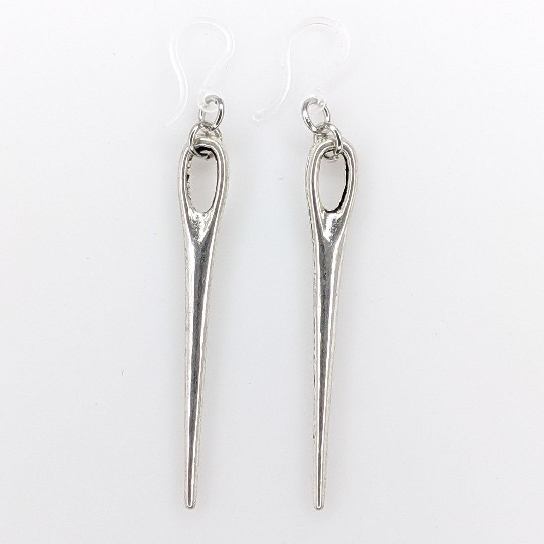 Sewing Needle Earrings (Dangles) - silver