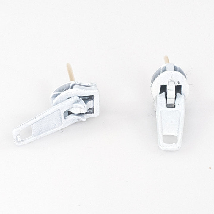 Zipper Earrings (Studs) - White