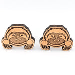 Wooden Sloth Earrings (Studs)