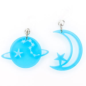Translucent Space Earrings (Dangles) - blue