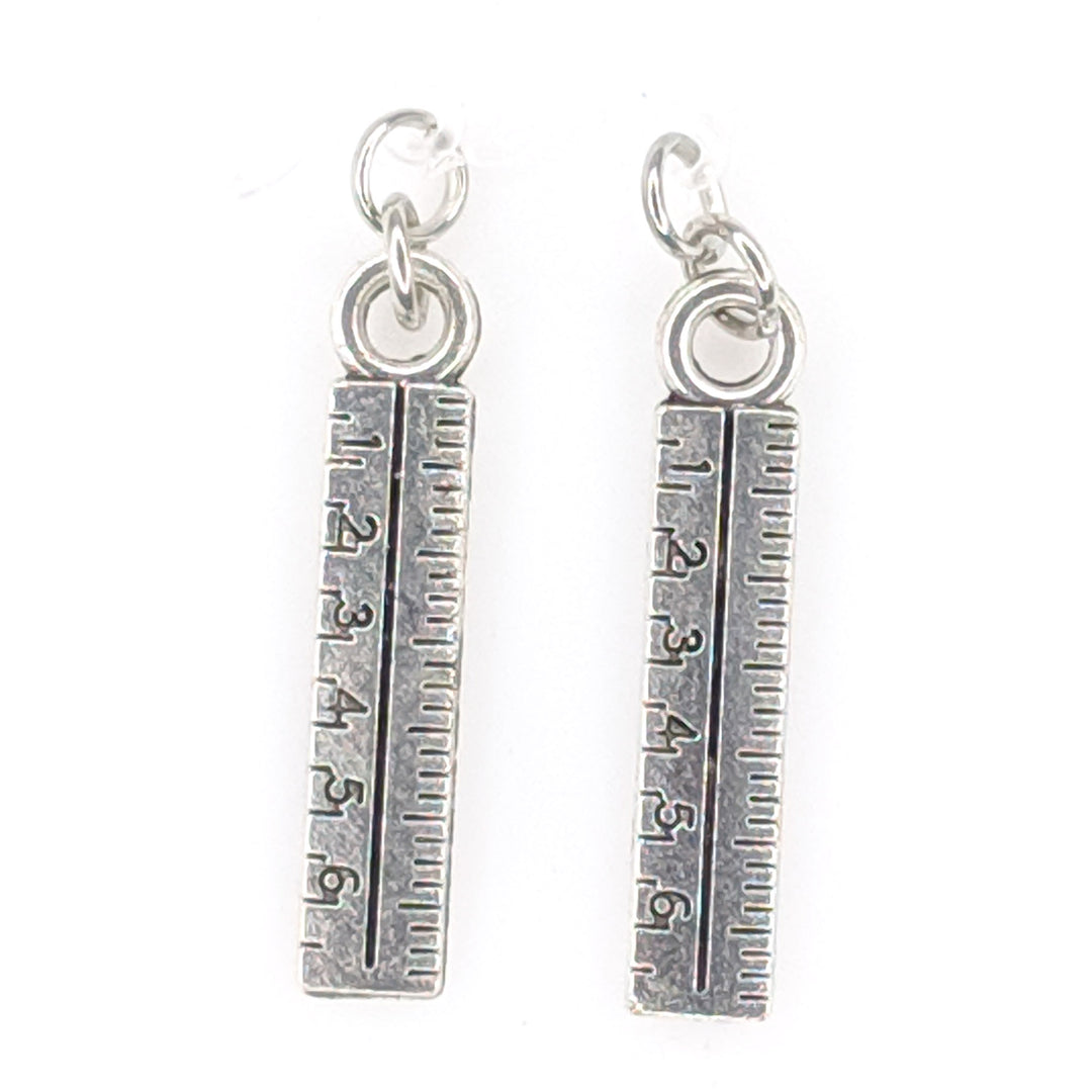 Ruler Earrings (Dangles) - silver