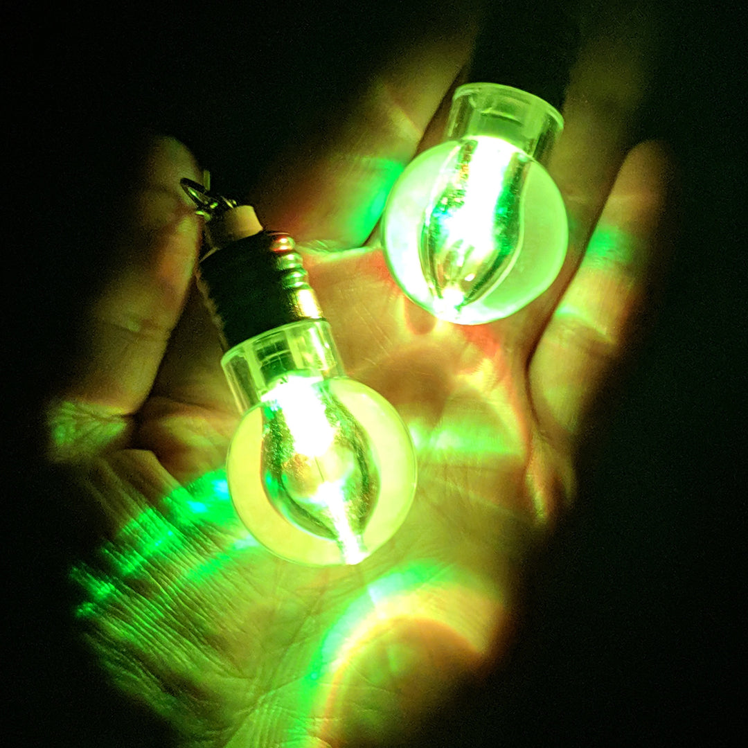 Flashing Light Bulb Earrings (Dangles) - green lights