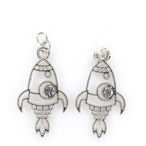 Silver Rocket Earrings (Dangles) - silver