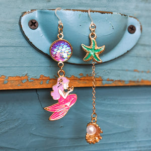 Under the Sea Earrings (Dangles) - gold and various colors