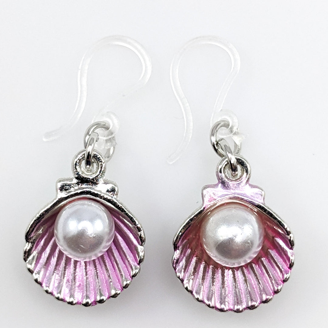 Oyster Earrings (Dangles) - pink