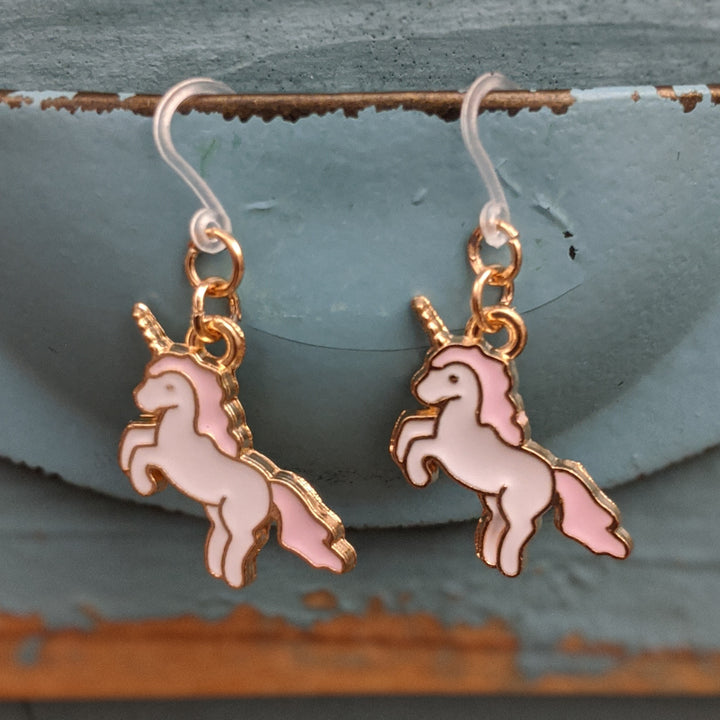 Unicorn Earrings (Dangles) - pink