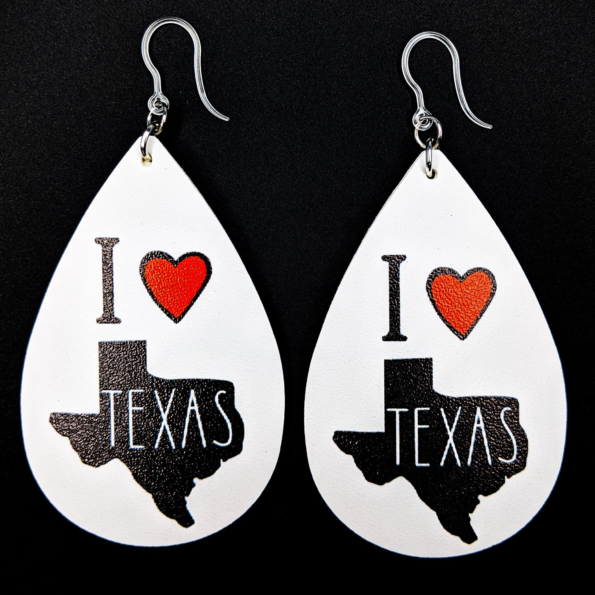 I Love Texas Earrings (Teardrop Dangles)