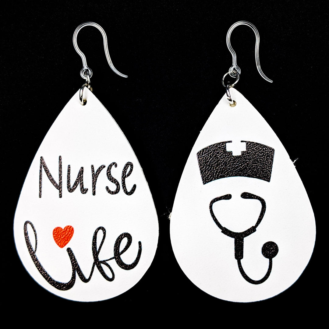 Nurse Life Earrings (Teardrop Dangles)