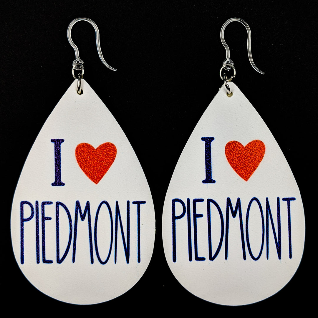 I Love Piedmont Earrings (Teardrop Dangles)
