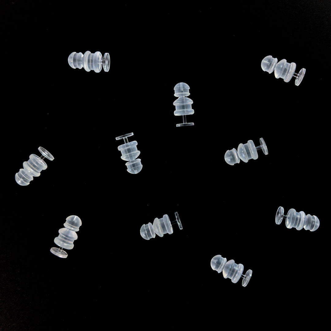 Clear Silicone Earrings for Sports,300 Pairs Clear Plastic Earring Posts and Earring Backs