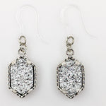 Petite Faux Druzy Drop Earrings (Dangles) - silver/silver