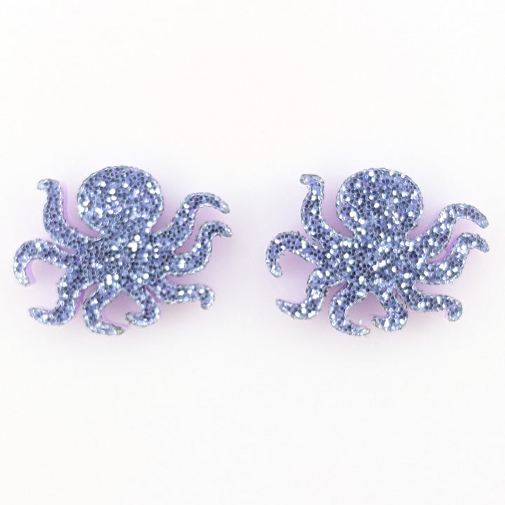 Octopus Earrings (Studs) - purple