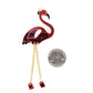 Exaggerated Flamingo Earrings (Dangles) - size comparison quarter