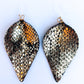 Snakeskin Inverted Teardrop Earrings (Dangles)- gold