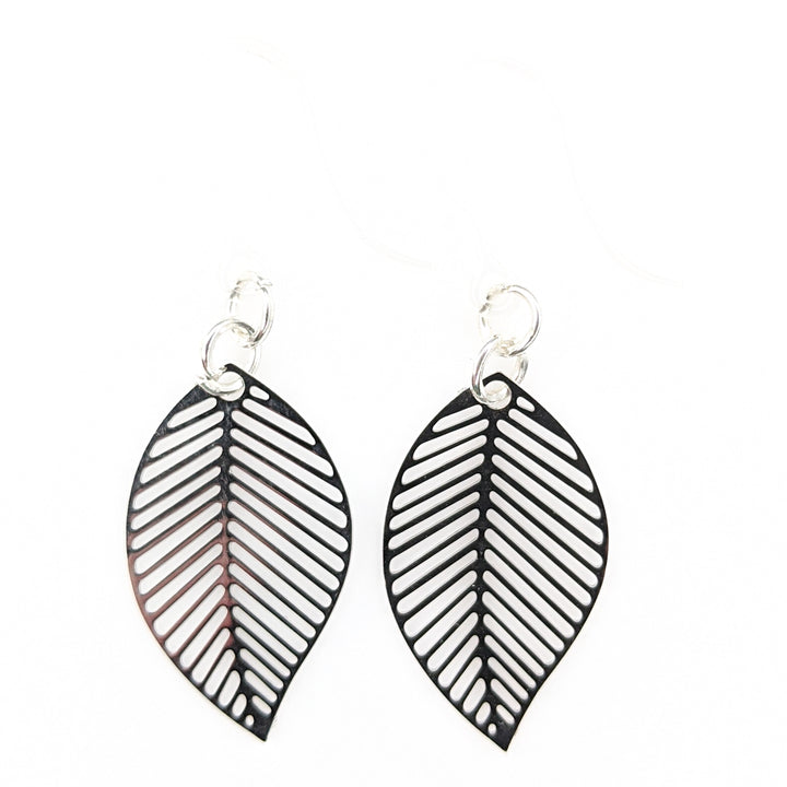 Chevron Leaf Earrings (Dangles) - silver