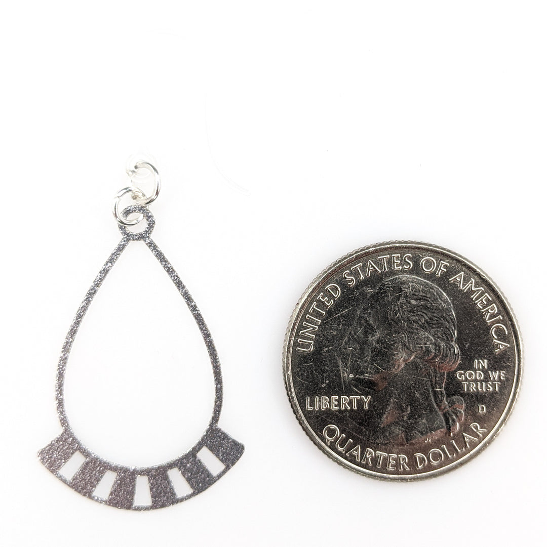 Silver Necklace Earrings (Dangles) - size comparison quarter