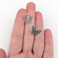 Silver Butterfly Earrings (Dangles) - size comparison hand