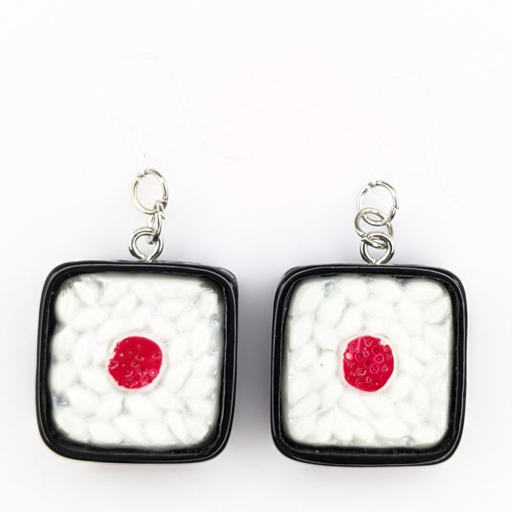 Sushi Earrings (Dangles) - red, black, and white
