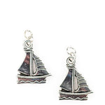 Silver Sailboat Earrings (Dangles)