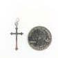 Decorative Silver Cross Earrings (Dangles) - size comparison quarter
