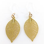 Dainty Leaf Earrings (Dangles) - gold