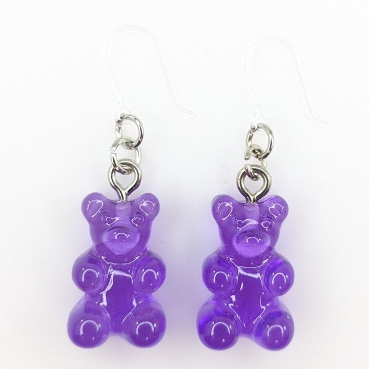 Gummy Bear Drop Earrings (Dangles) - purple