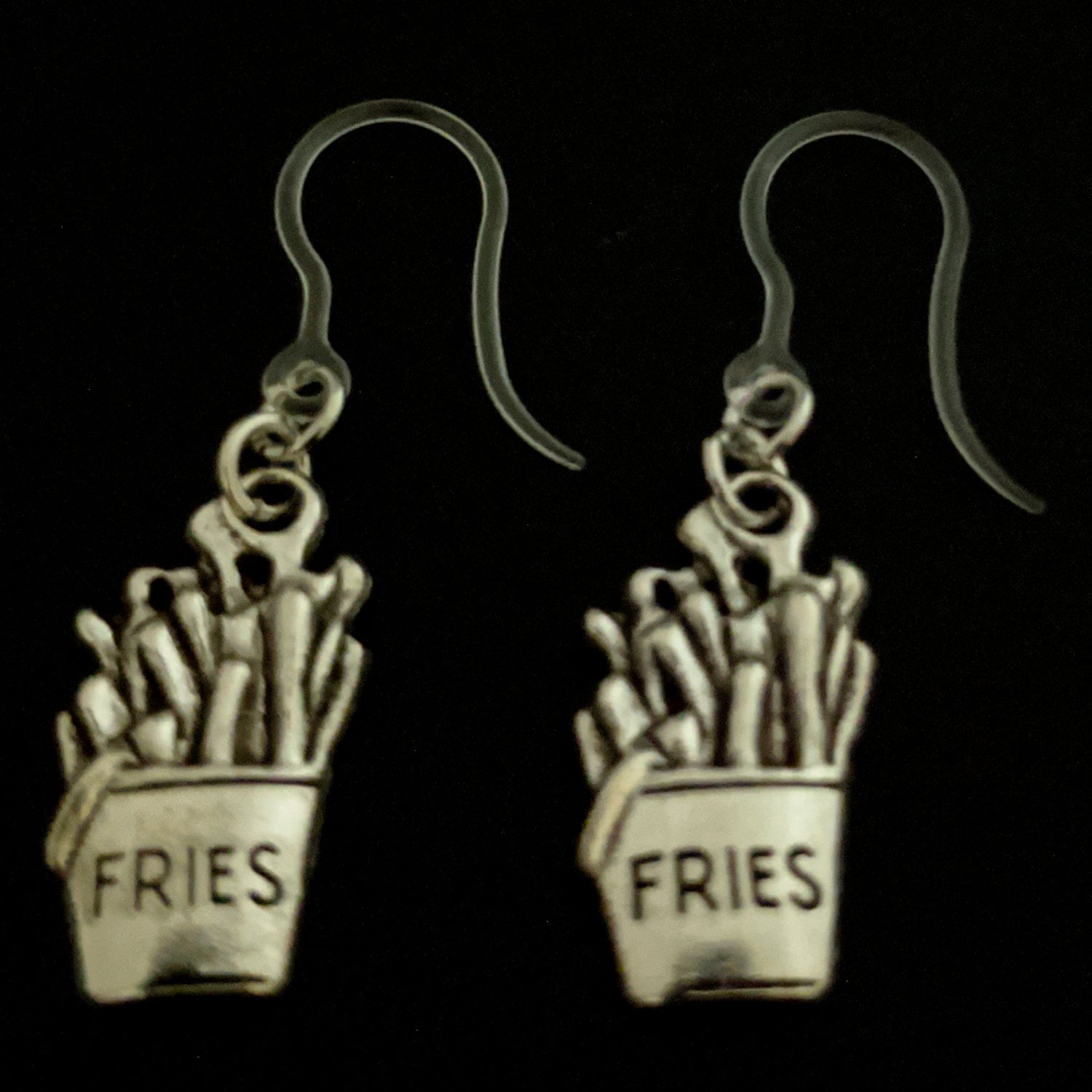 Silver Fries Earrings (Dangles)
