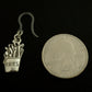 Silver Fries Earrings (Dangles) - size comparison quarter