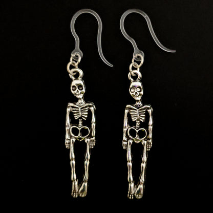 Silver Skeleton Earrings (Dangles)