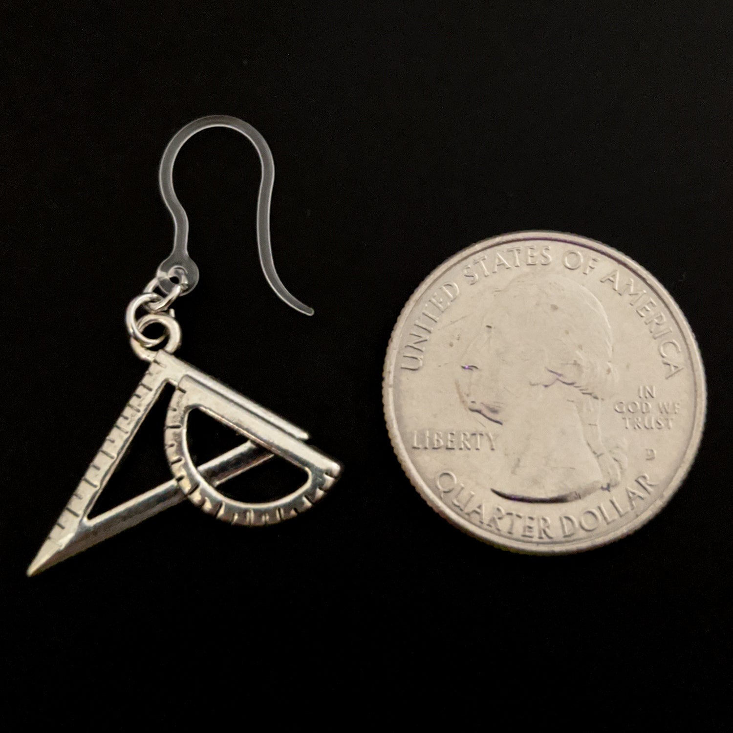 Ruler Protractor Earrings (Dangles) Earrings by Emma