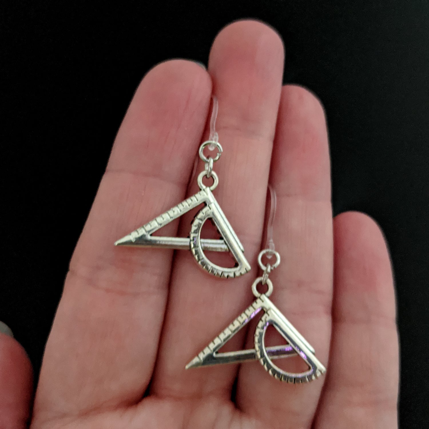 Ruler Protractor Earrings (Dangles) Earrings by Emma
