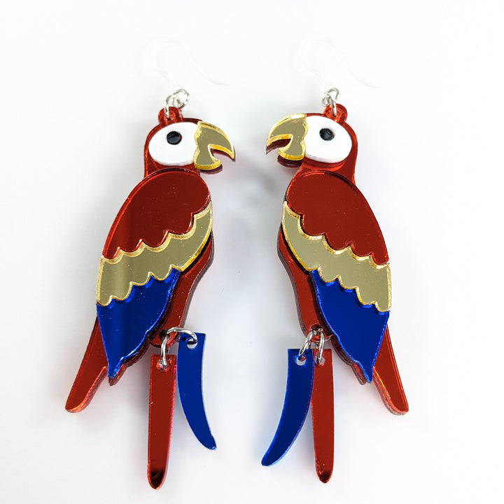 Exaggerated Parrot Earrings (Dangles)