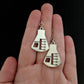 Beaker Earrings (Dangles) - size comparison hand