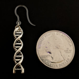 DNA Earrings (Dangles) - size comparison quarter