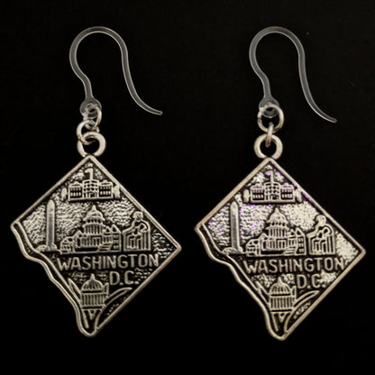 Washington D.C. Earrings (Dangles) - silver