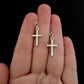 Simple Cross Earrings (Dangles) - size comparison hand
