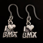 I Love BMX Earrings (Dangles)