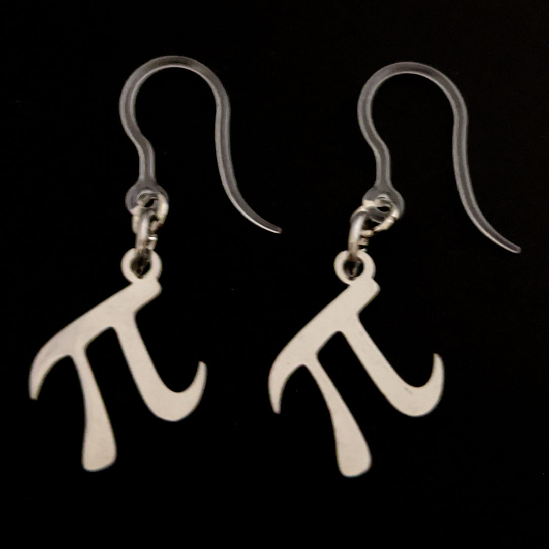 Silver Pi Earrings (Dangles)