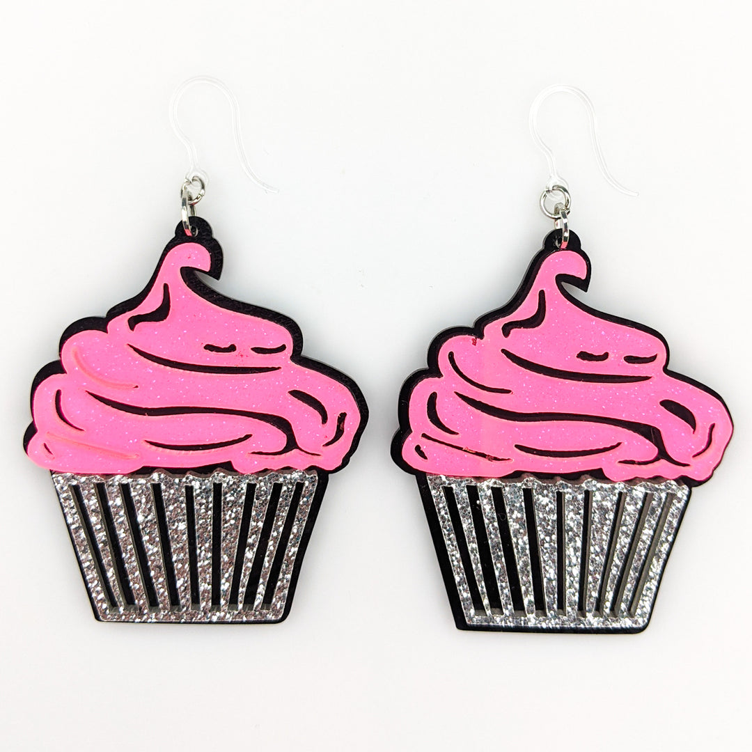 Exaggerated Cupcake Earrings (Dangles)