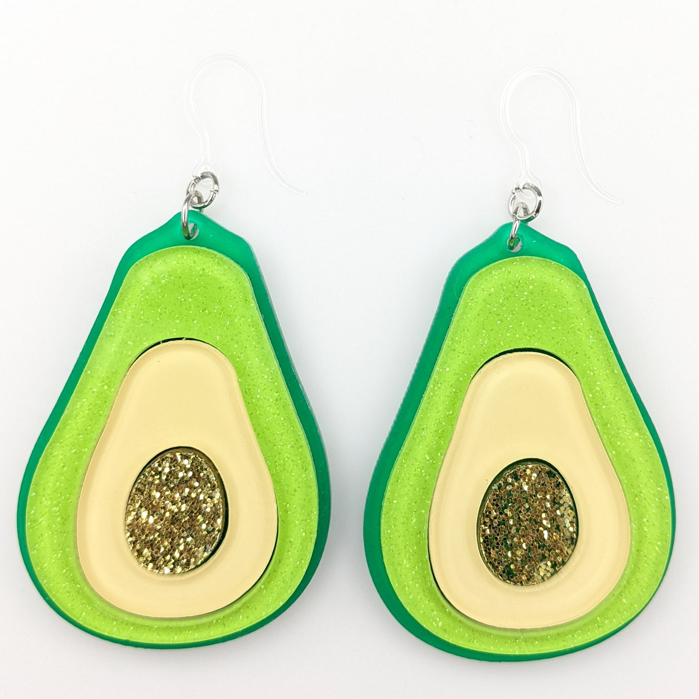 Exaggerated Avocado Earrings (Dangles)