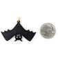 Exaggerated Bat Earrings (Dangles) - size comparison quarter