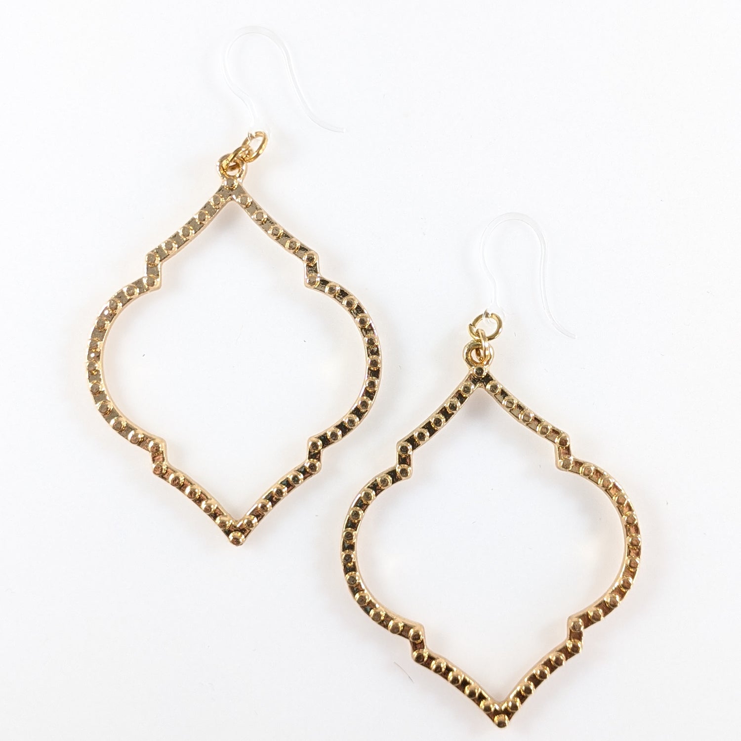 Rounded Rhombus Earrings (Dangles) - gold