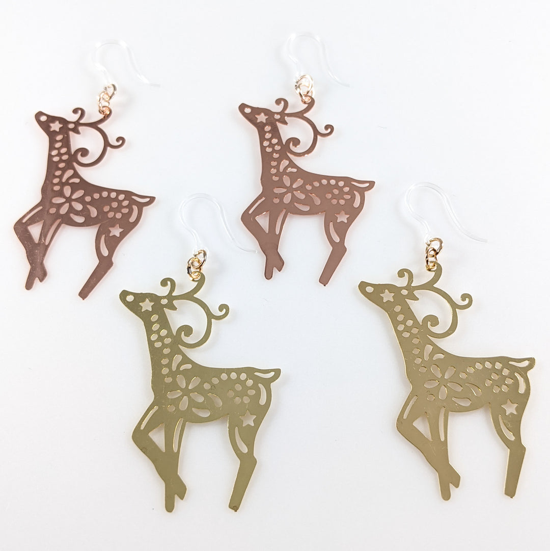 Large Reindeer Earrings (Dangles) - all colors
