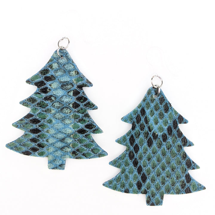 Textured Christmas Tree Earrings (Dangles)