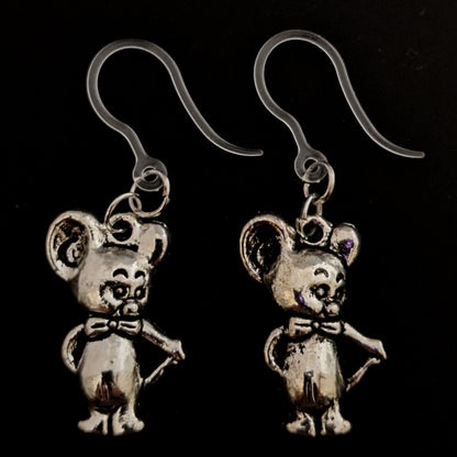 Silver Mouse King Earrings (Dangles)