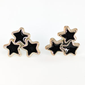 Gold Rimmed Star Cluster Earrings (Studs)