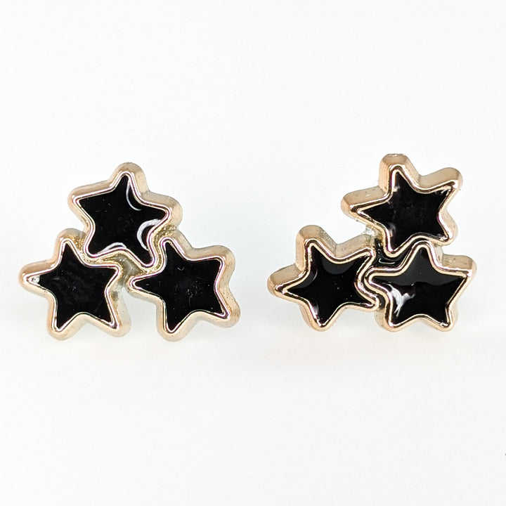 Gold Rimmed Star Cluster Earrings (Studs)