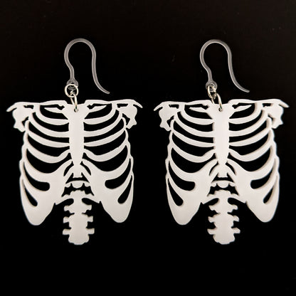 Exaggerated Skeleton Ribs Earrings (Dangles)